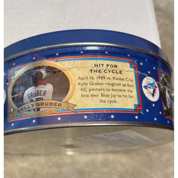 Toronto Blue Jays Cookie Tin Dave Stiebs No-Hitter 1991 History 7" New Sealed - Picture 7 of 8